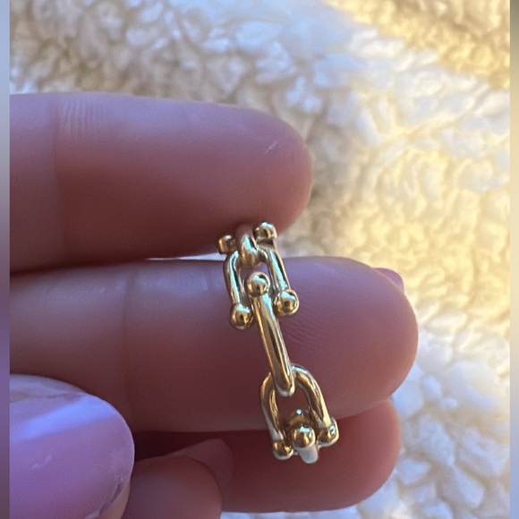 18k Gold Micro Link Ring - Picture 7 of 13